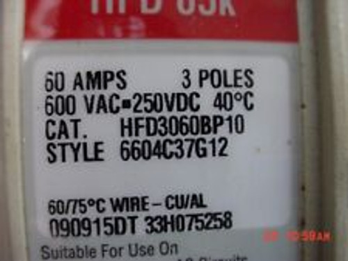 Cutler Hammer Fdb3060Bp10 Circuit Breaker