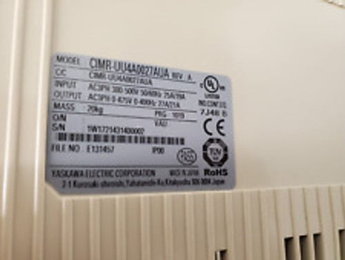 Yaskawa 20Hp Rev. A U1000 Ac Drive Cimr-Uu4A0027Aua