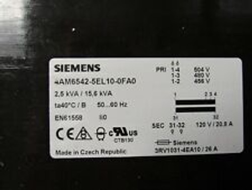 Siemens 4Am6542-5El10-0Fa0 2,5 Kva/15,6 Kva