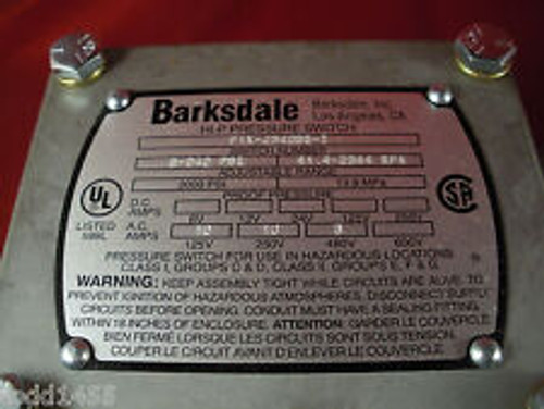 Barksdale P1X-J340Ss-T Pressure Switch 6-340 Psi 41.4-2344 Kpa Explosion Proof