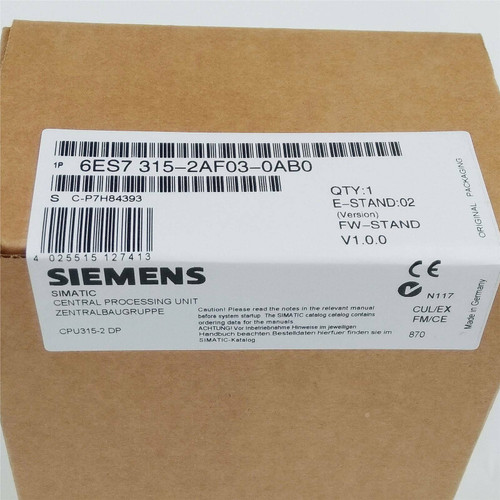 Siemens 6Es7 315-2Af03-0Ab0 S7-300 Cpu Module 6Es7315-2Af03-0Ab0