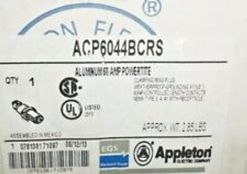 Appleton Acp6044Bcrs 60-Amp Pin&Sleeve Reverse Service Plug 60A 600V