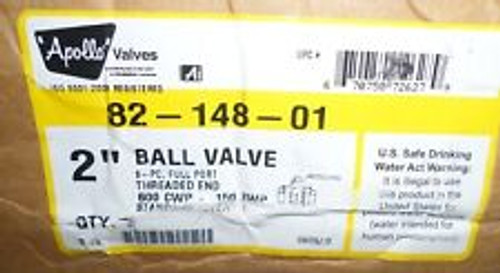 Apollo 82-148-01 2" Npt Ball Valve 3-Piece Full Port 600Cwp