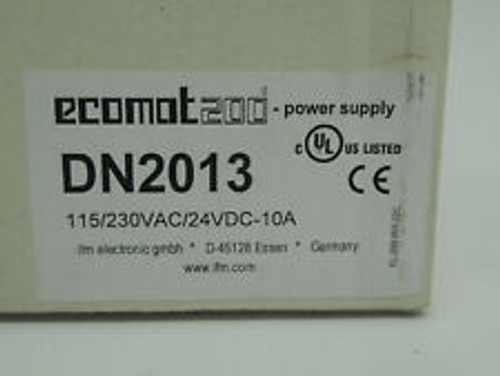 Ifm Ecomat200 Dn2013 Power Supply Ac 115/230V 50/60Hz Dc 24V/10A