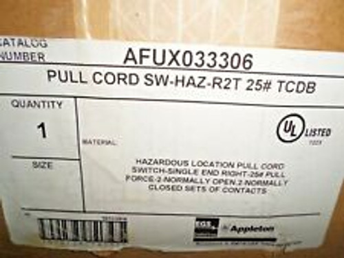 Appleton Afux033306 Explosion Proof Conveyor Control Pull Cord Switch