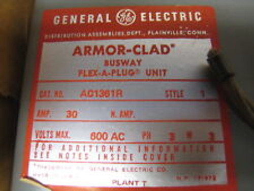 Armor Clad Busway Ac1361R Flex A Plug 30 Amp 3Ph 600 Volts