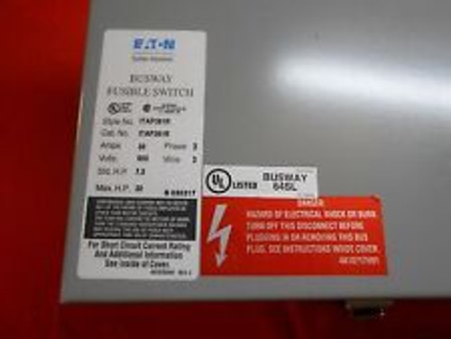 Eaton Itap361R "R" Fusible Plug 30Amp 600V -