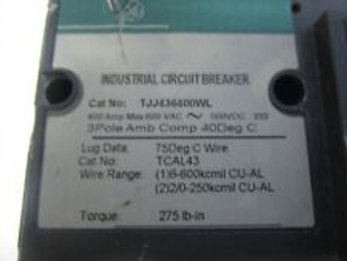 General Electric Tjj436400Wl 400A 600Vac Circuit Breaker