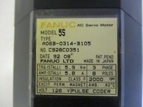 Fanuc A06B-0314-B105 Ac Servo Motor