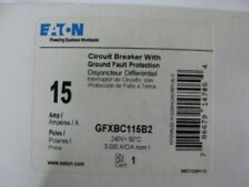 Eaton Gfxbc115B2 Circuit Breaker W/ Ground Fault Protection 15A