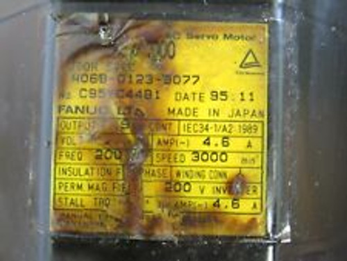 Fanuc Ac Servo Motor 03/3000, A06B-0123-B077