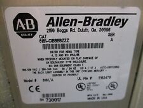 Allen-Bradley 6181 Ser A 6181 C1Bbbbzzz Panel View