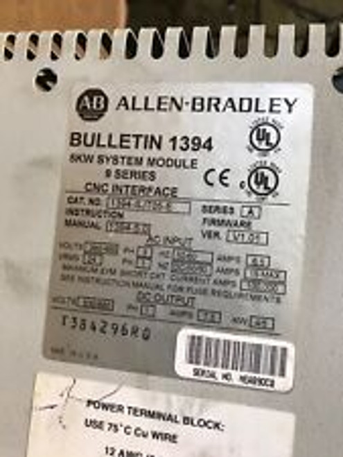 Allen Bradley 5Kw Digital Servo Controller 1394-Sjt05-E Series A
