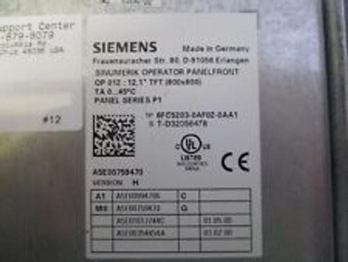 Siemens 6Fc5203-0Af02-0Aa1/6Fc5312-0Da00-0Aa1 Operator Panel