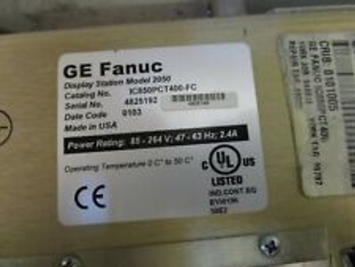 Ge / Fanuc Ic850Pct400-Fc Model 2050 Display Station Interface Panel -