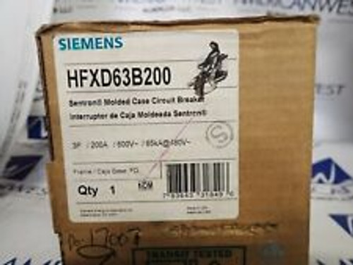 Siemens Hfxd63B200 200 Amp 65Ka@480V 3P Hfxd Circuit Breaker