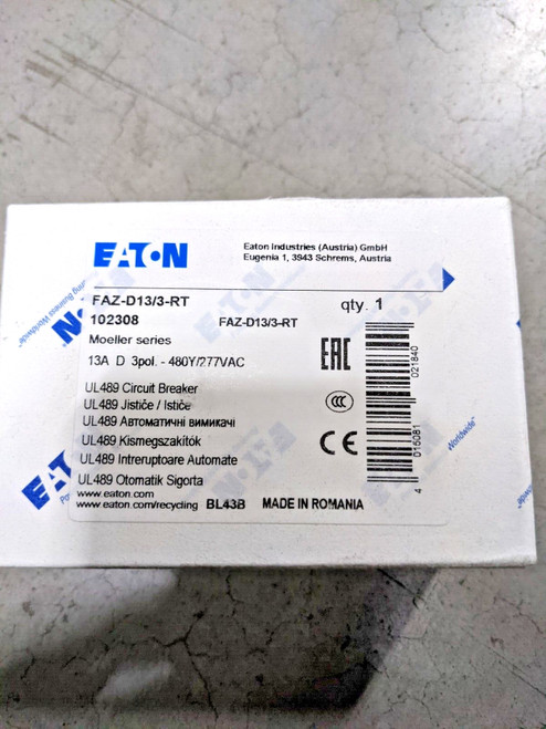 Eaton Circuit Breaker Faz-D13/3-Rt