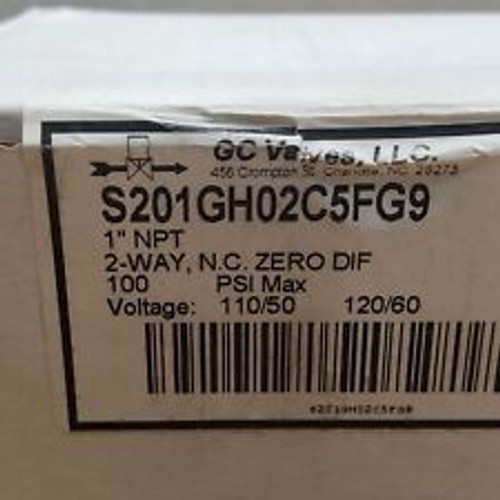 Gc Valves S201Gh02C5Fg9 Solenoid Valve, 1" Npt, 2-Way, 100Psi Max, N.C/N.C.