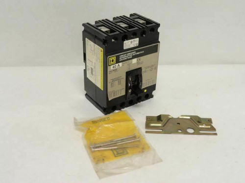 Square D Fal36040 Circuit Breaker, 40A, 3P, 600Vac