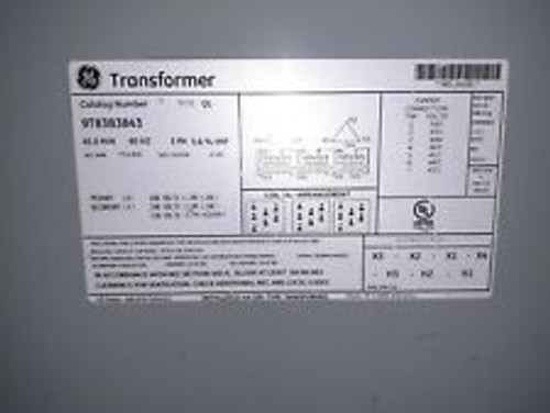 General Electric Transformer 9T83B3843, Type Ql Series, 45.0 Kva, 60 Hz, 3 Ph