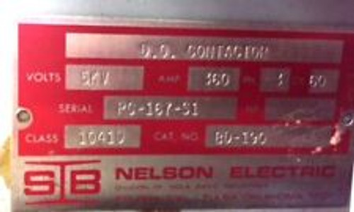 Sb Nelson Electric Bd-190 Medium-Voltage Motor Control, 360 Amp, 5Kv Volts