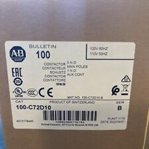 Ab 100-C72D10 Allen Bradley. Contactor 120V