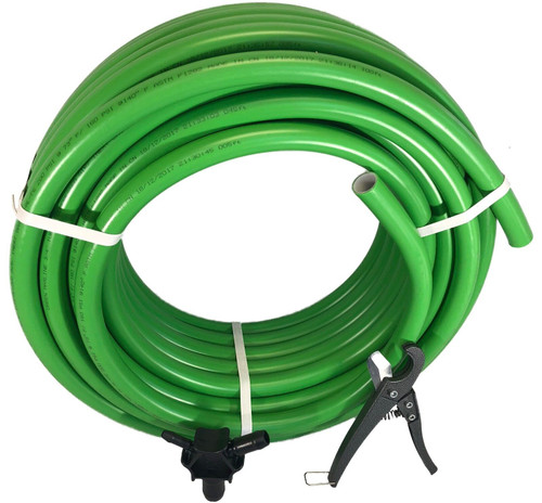 Maxline Compressed Air Tubing 100Ft Color Green, M6030G, W/ Cutter & Deburr Tool