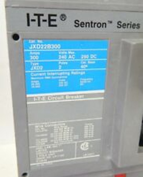 Ite Siemens Jxd22B300 Sentron Series Molded Case Circuit Breaker 300 Amp 2 Pole