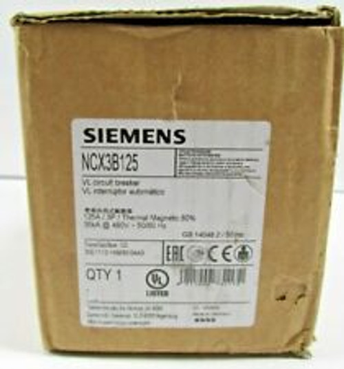 Siemens Ncx3B125 Vl Circuit Breaker 3Vl1112-1Km30-0Aa0, 125A 35Ka @ 480V-50/60Hz