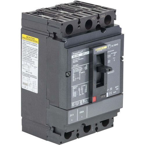 Hjl36015 - Square D 15 Amp 3 Pole 600 Volt Molded Case Circuit Breaker