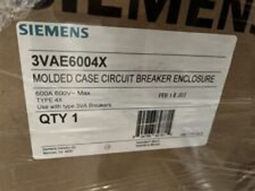 Siemens 3Vae6004X Molded Case Circuit Breaker Enclosure Stainless Steel