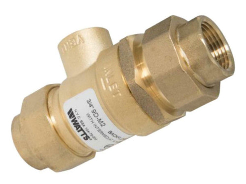 Watts 0061888 9D-M2 3/4 Backflow Preventer With Vent 3/4 Dual Check Valve
