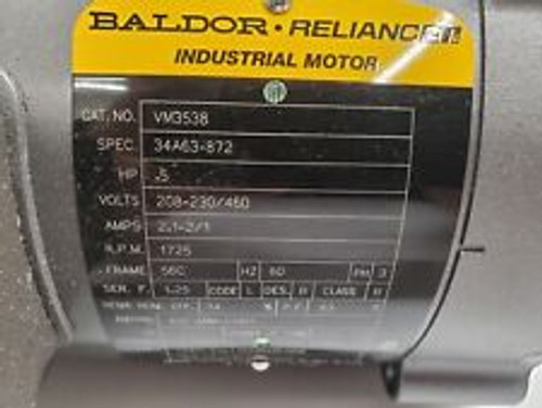 Baldor .5Hp 208-230/460V Industrial Motor Vm3538