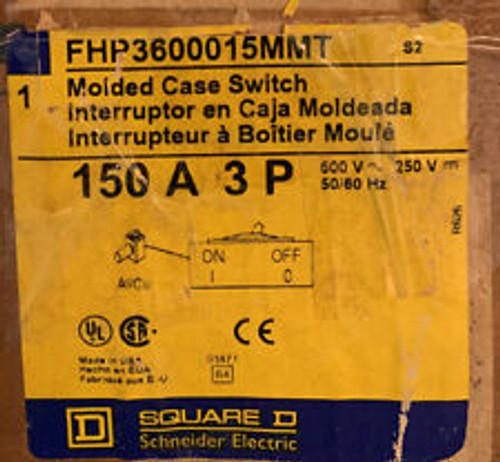 Square D Fhp3600015Mmt 150 A Molded Case Switch 600V 3P