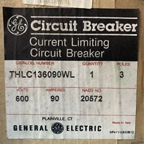 Ge Thlc136090Wl 90 A Circuit Breaker 3 Pole 600V