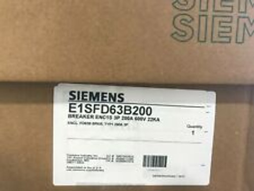 Siemens E1Sfd63B200 Circuit Breaker, 600 Vac, 200 A, 22 Ka Interrupt, 3 Poles