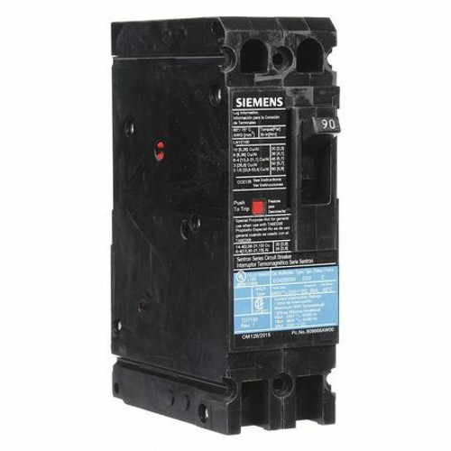 Siemens Ed42B090 Molded Case Circuit Breaker, 90 A, 480V Ac, 2 Pole, Lug In