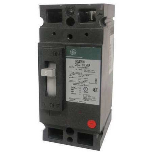 Ge Thed124015Wl Molded Case Circuit Breaker, 15 A, 480V Ac, 2 Pole, Plug In