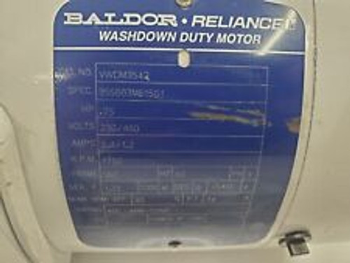Baldor .75Hp 230/460V 1750Rpm Washdown Duty Motor Vwdm3542