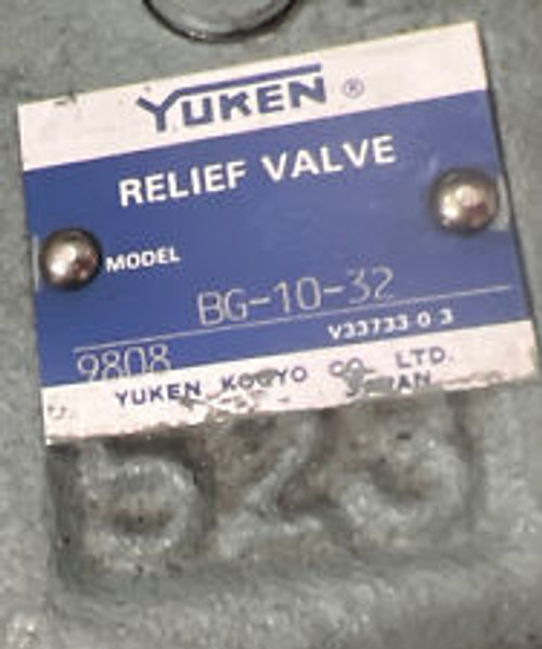 Yuken Bg-10-32 Pilot Operated Relief Valve.