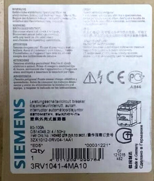 Siemens 3Rv1041-4Ma10 Manual Motor Starter Circuit Breaker Protection