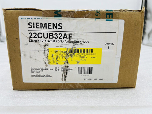 Siemens 22Cub32Af Reversing Nema Magnetic Motor Starter Size 0 S