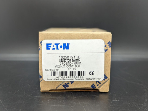 Eaton 10250T21Kb 3 Pos. Selector Switch 2No Contact