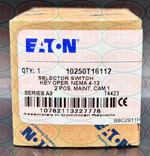 Eaton 10250T16112 2-Position Key Oper. Selector Switch