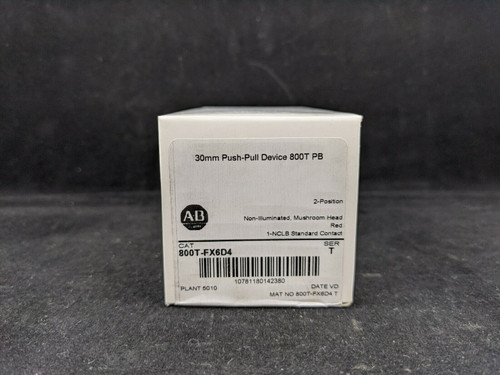 Allen Bradley 800T-Fx6D4 30.5Mm Type 4/13 2 Pos. Pb-Non-Illum Mushroom Hd