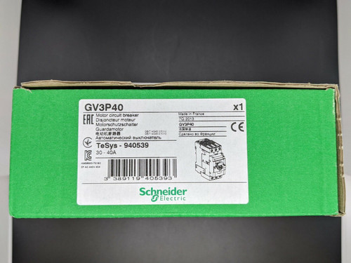 Square D Schneider Electric Gv3P40 Manual Starter 30-40 Amps