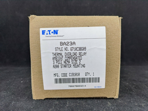 Eaton Ba23A Type B Block O L Relay, Size 2, 3 Pole Amb Comp Starter