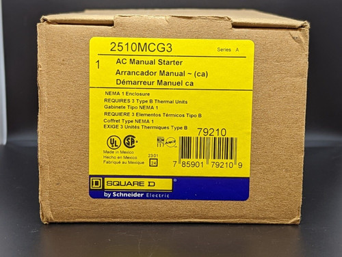 Square D 2510Mcg3 Nema 1 3P 600Vac Manual Starter