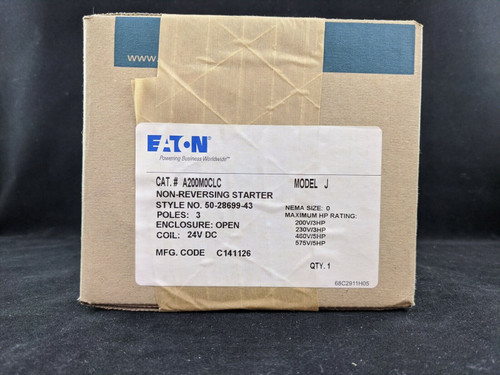 Eaton A200M0Clc Open Starter Type A Sz0 W/ 24 Vdc Coil