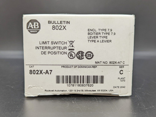 Allen Bradley 802X-A7 Hazardous Location Limit Switch